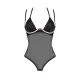 Прозрачное боди Obsessive Selinne teddy XL/2XL Black, мелкая сетка, двойные бретели