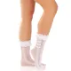 Ажурные носочки Leg Avenue Mini Bow Lace Anklet, белые, с рюшами, декор — бантики