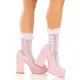 Ажурные носочки Leg Avenue Mini Bow Lace Anklet, белые, с рюшами, декор — бантики