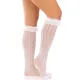 Ажурные гольфы Leg Avenue Sweetheart Ruffle Cuff Knee Highs, белые, с рисунком в виде сердечек