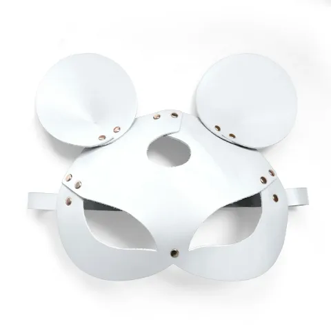 Кожаная маска в виде мышки Art of Sex — Mouse Mask, цвет: белый