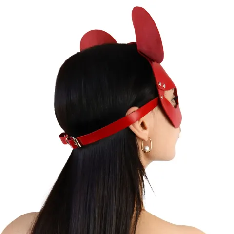 Кожаная маска в виде мышки Art of Sex — Mouse Mask, цвет: красный