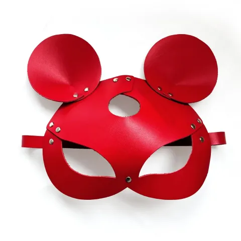 Кожаная маска в виде мышки Art of Sex — Mouse Mask, цвет: красный
