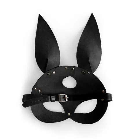 Кожаная маска «Зайчик» от Art of Sex — Bunny mask, цвет: чёрный