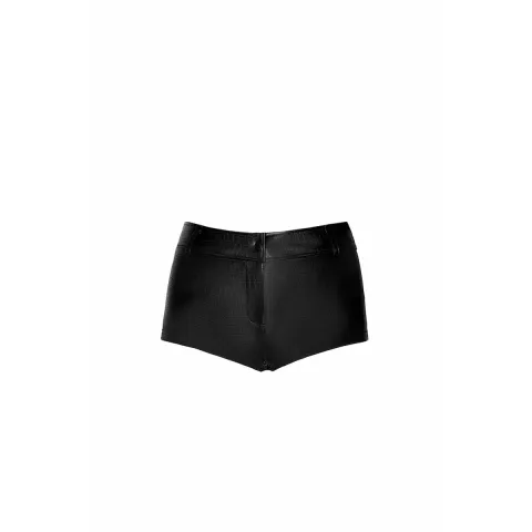Шортики Noir Handmade F318 Wild, XL, black, під латекс, крокодиловий принт, з доступом
