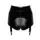 Noir ручной работы F325 Glam, S, чёрный, винил, с высокой талией, застёжки для чулок, доступны