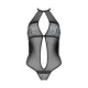 Сітчасте боді з мереживом на грудях Passion SATARA BODY XXL/XXXL black
