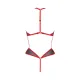 Сітчасте боді з мереживом на грудях Passion SATARA BODY XXL/XXXL red