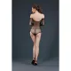 Сітчасте боді зі стразами Moonlight Model 09 XS-L Black, відкриті плечі