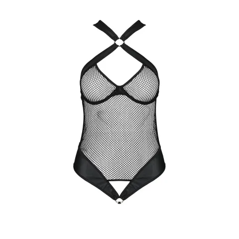 Сетчатый боди с халтером Passion Amanda Body S/M, черный
