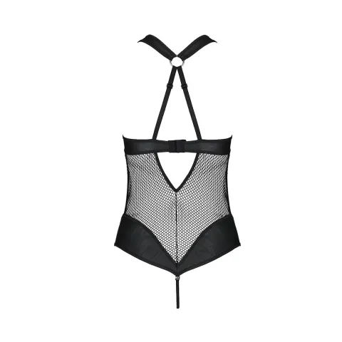 Сетчатый боди с халтером Passion Amanda Body XXL/XXXL, черный