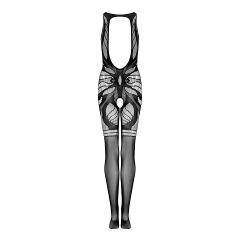 Сетчатый бодистокинг без рукавов Obsessive Bodystocking G331 S/M/L, черный, с открытой зоной