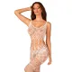 Сітчастий бодістокінг з імітацією топа та шортів Obsessive Bodystocking G330 XL/XXL, white, з доступом