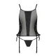 Сетчатый корсет из эко-кожи Passion MALWIA CORSET 4XL/5XL чёрного цвета, с люверсами и съёмными страницами