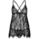 Рубашка-беби-долл Leg Avenue Floral lace babydoll & string Black L, стринги