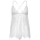 Рубашка-беби-долл Leg Avenue Floral lace babydoll & string White L, стринги