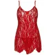 Сорочка в стиле «беби-дол» Leg Avenue Rose Lace Flair Chemise, красная, размер Queen