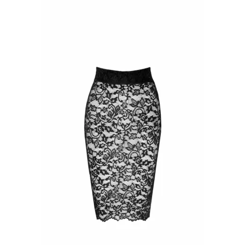Юбка Noir Handmade F302 Ambivalence, XXL, чёрная, кружевная, до колена, шнуровка сзади