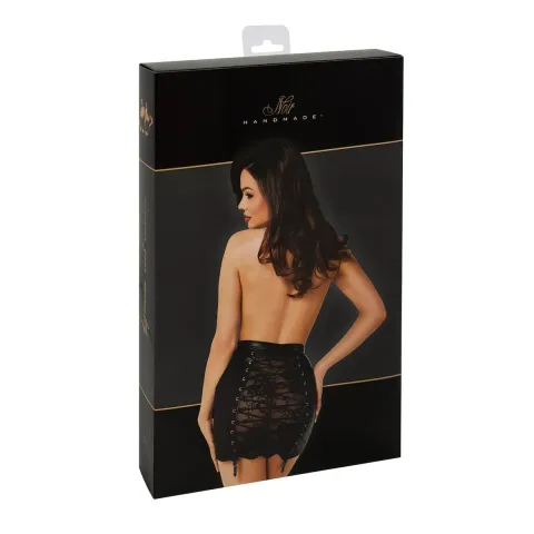Спідниця Noir Handmade F341 Powerwetlook and lace skirt - L