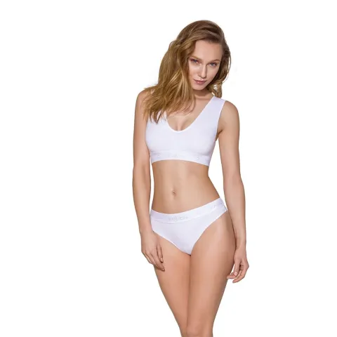 Спортивный топ из эластичного хлопка Passion PS005 TOP L, белый
