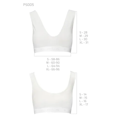 Спортивный топ из эластичного хлопка Passion PS005 TOP L, белый