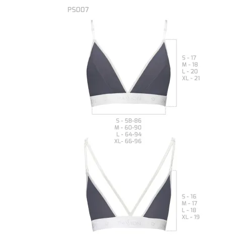 Спортивний топ з подвійними бретелями Passion PS007 TOP S, dark grey