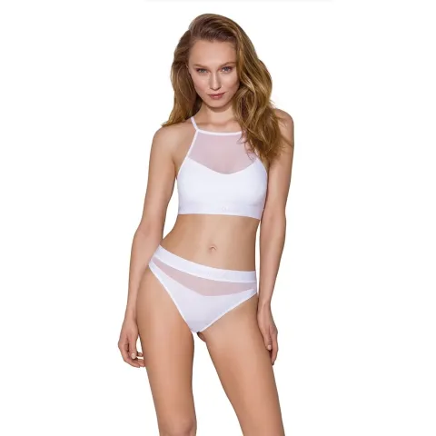 Спортивный топ с прозрачной вставкой Passion PS006 TOP XL, белый