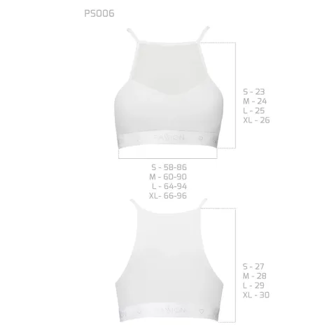 Спортивный топ с прозрачной вставкой Passion PS006 TOP XL, белый