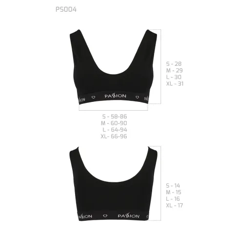 Спортивный топ с широкой резинкой Passion PS004 TOP XL, черный