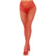 Стрип-колготки Leg Avenue Crotchless Net Tights with Heart Backseam, One Size, червоні, з доступом