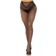 Стрип-колготки Leg Avenue Crotchless Net Tights with Heart Backseam, один размер, черные, с открытым промежностью
