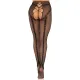 Стрип-колготки Leg Avenue Crotchless Net Tights with Heart Backseam, один размер, черные, с открытым промежностью