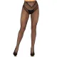 Стрип-колготки Leg Avenue Crotchless Net Tights with Heart Backseam, один размер, черные, с открытым промежностью