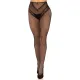 Стрип-колготки Leg Avenue Crotchless Net Tights with Heart Backseam, один размер, черные, с открытым промежностью