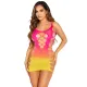 Платье Leg Avenue Seamless Ombre с имитацией шнуровки, мини-платье, один размер, цвет «Sunset»