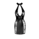Dress Noir ручной работы F238 Короткое платье из тюля с вставками powerwetlook, 3XL