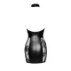 Dress Noir ручной работы F238 Короткое платье из тюля с вставками powerwetlook, 3XL