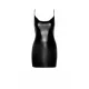 Dress Noir ручной работы F307 Mirage, S, чёрный, мини, латекс, открытая спинка, декор из стразов