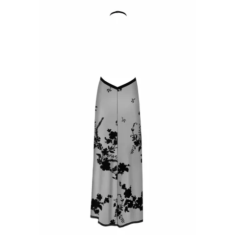 Dress Noir Handmade F312 Divinity, S, чёрный, прозрачный, до пола, с открытой спиной, боковой разрез