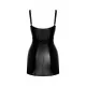Платье Noir ручной работы F320 Starlet, 3XL, латекс, мини, длинная молния, кольцо на пояс