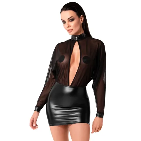 Noir ручной работы F348 Powerwetlook и платье из тюля — 3XL