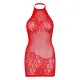 Платье-сетка со стразами Leg Avenue Rhinestone halter mini dress Red, открытая спина, один размер