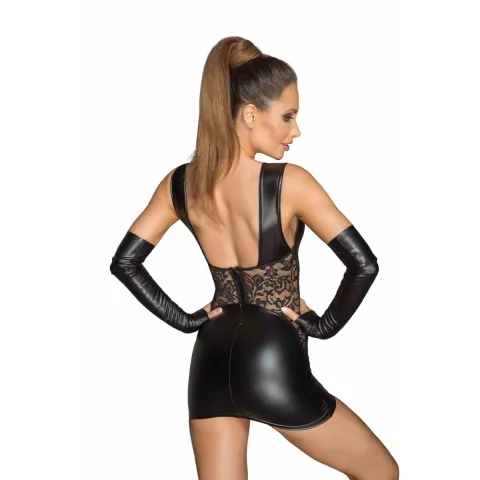 Мокрое платье Noir Handmade F212 Powerwetlook и кружевное мини-платье, L