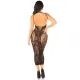 Платье с открытой спиной Leg Avenue Rhinestone Lace and Net Bodycon Dress One Size, черное