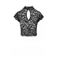 Топ Noir Handmade F303 Essence, XXL, black, мереживний, короткий рукав, комір-стійка