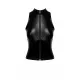 Топ Noir Handmade F324 Glam, XXL, black, халтер, на блискавці, вінілові вставки, комір-стійка