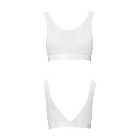 Топ з прозорою вставкою Passion PS002 TOP XL, white