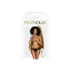 Бразильские трусики Penthouse Adore Me S/M Black, цветочные кружева, тонкие лямки, банты