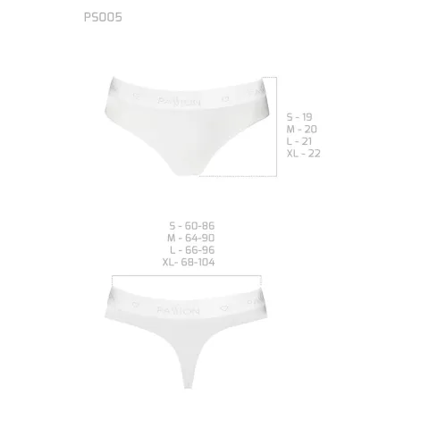 Хлопковые трусики-бразилиана Passion PS005 PANTIES L, белые