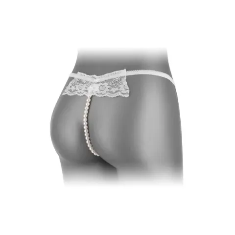 Трусики-стринги с жемчужной нитью Fashion Secret KATIA White